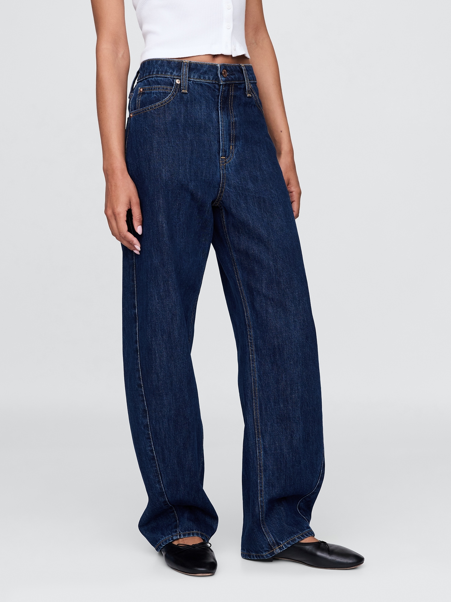 gap, Curvy High Rise Barrel Jeans