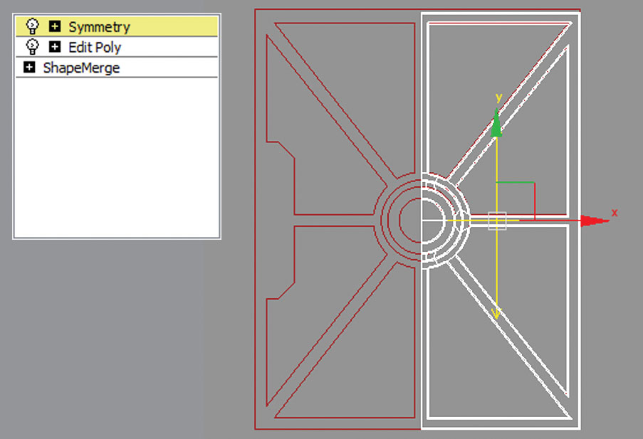 Use the Symmetry tool to quickly build objects