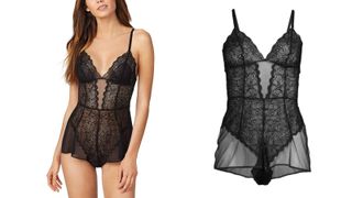 DKNY Superior Lace Romper Teddy