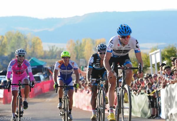 Danny Summerhill (Garmin Chipotle) outsprinting Berden, Eckmann, and Craig for fourth place