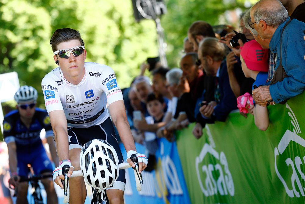 Bob Jungels of team Etixx - Quick Step rides to the start of the 10th stage of the 99th Giro d'Italia