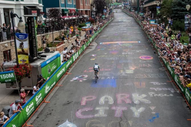 Levi Leipheimer (Omega Pharma Quickstep) rides into Park City for the win.