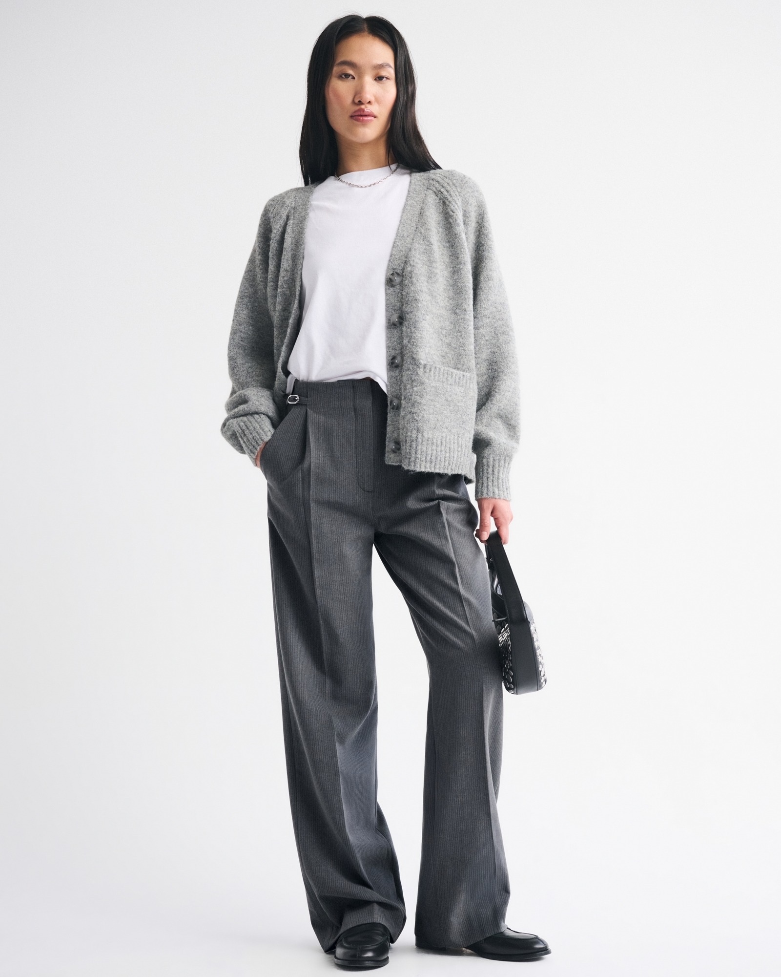 A&amp;amp;f Sloane Tailored Hardware Wide Leg Pant