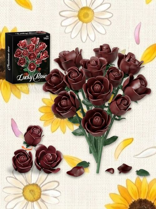 Red Rose Bouquet Building Set (684pcs）