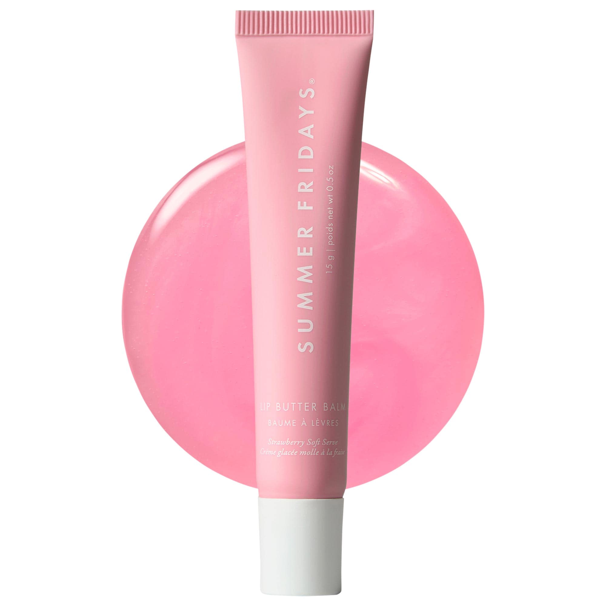 Lip Butter Balm Treatment for Hydration + Nourishing Shine - Strawberry Soft Serve
