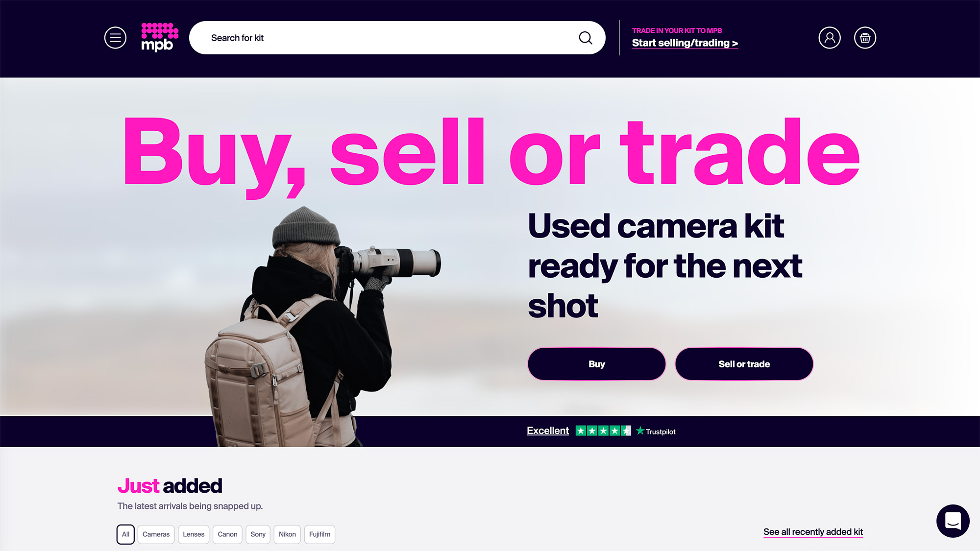 MPB screenshot of website