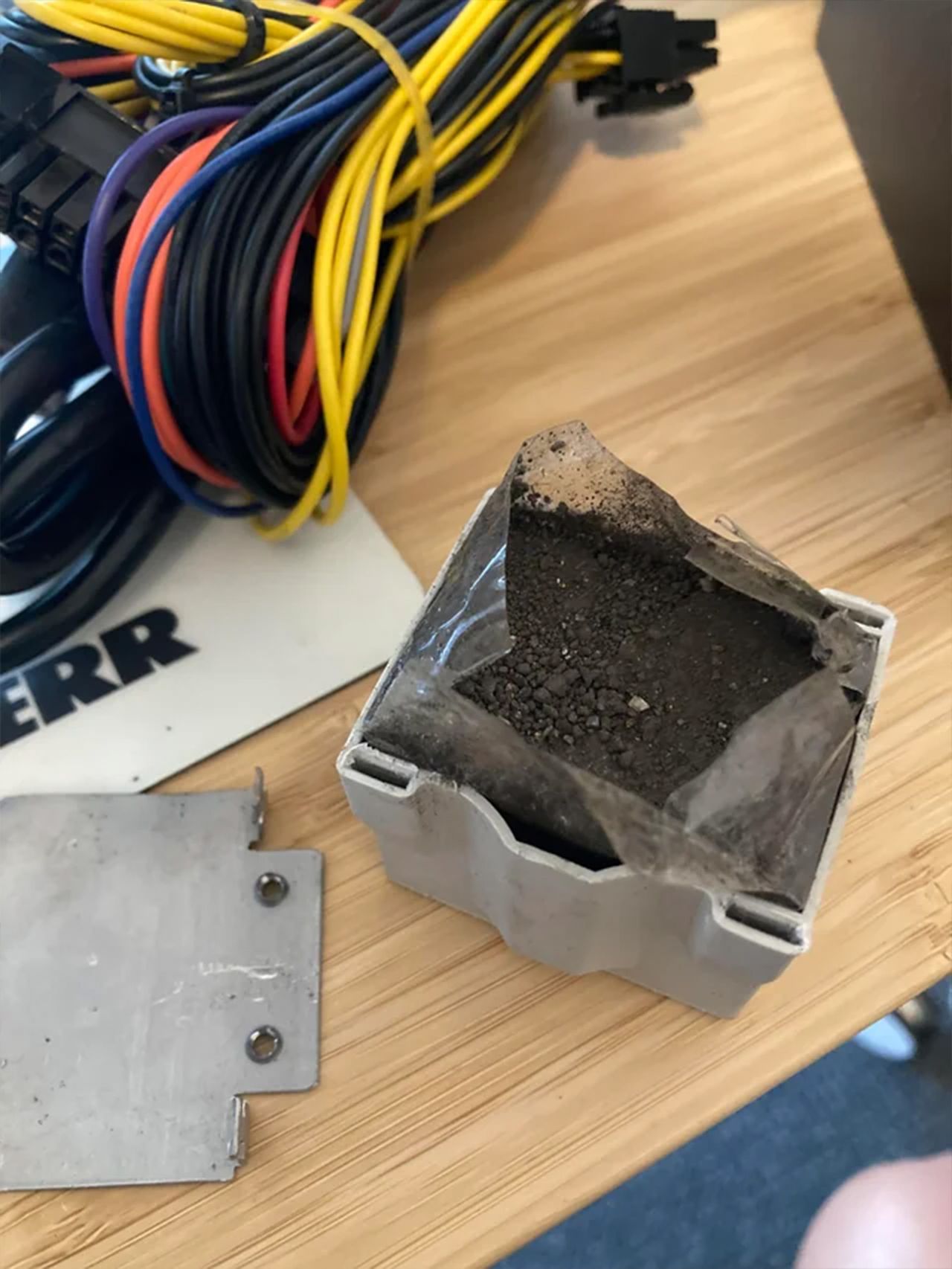 A teardown of a cheap PSU included with a budget PC case.