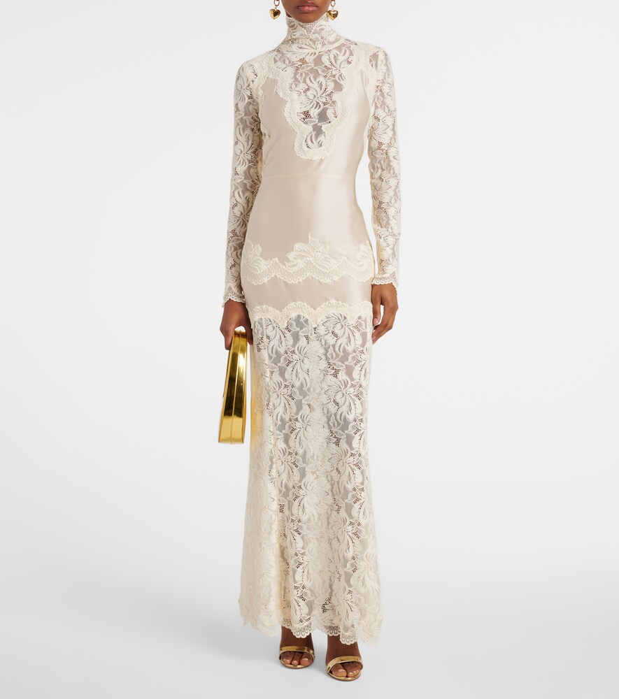 Lace-Trimmed Maxi Dress