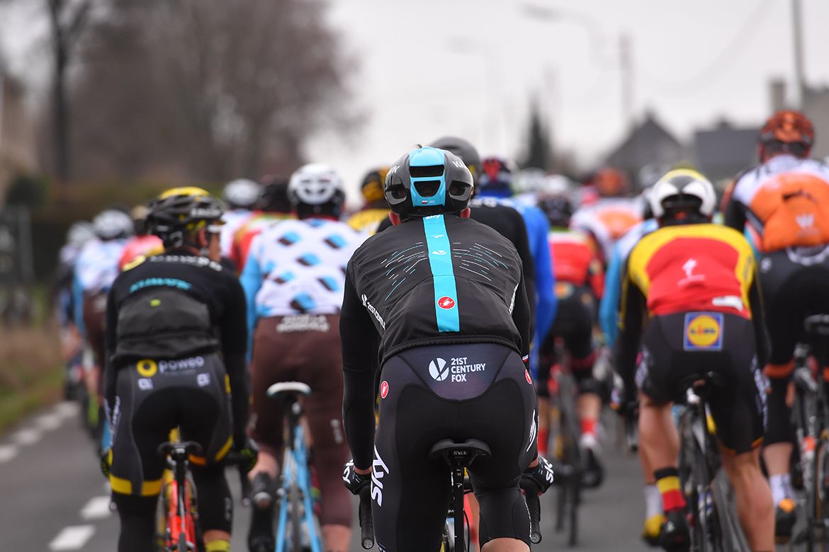The back of the bunch at Kuurne-Brussel-Kuurne