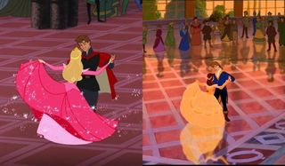 Sleeping Beauty and Beauty and the Beast side by side