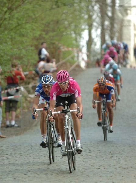 Boonen has a clear view of the descent