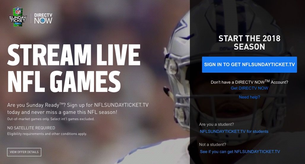 DirecTV Now adds NFL Sunday Ticket access — but only in a few markets
