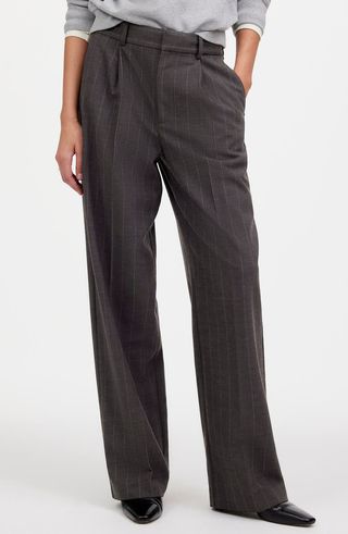 Pinstripe Slouchy Wide Leg Pants