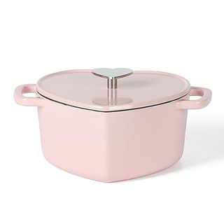 Martha Stewart Heart Shaped 2-Quart Enamel Cast Iron Dutch Oven - Pink