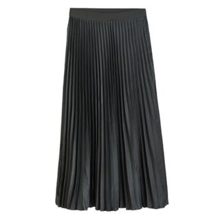 H&M Leather pleated midi skirt