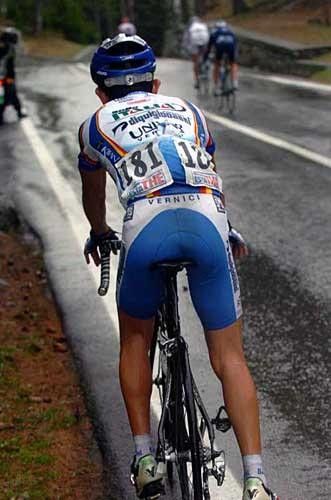 With no lift on offer Jose Rujano had to ride the remainder of the stage