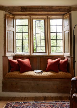 Original leaded light windows in Cotswold stone house