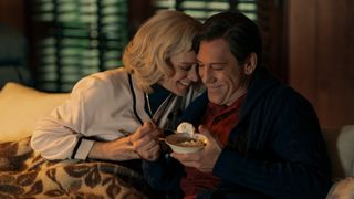 Chloë Sevigny as Kitty Menendez, Javier Bardem as Jose Menendez in episode 206 of Monsters: The Lyle And Erik Menendez Story