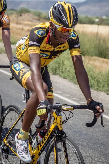 Songezo Jim (MTN-Qhubeka) spent a big part of the day helping chase on the front.