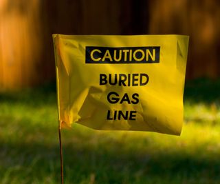 A flag marking a gas line