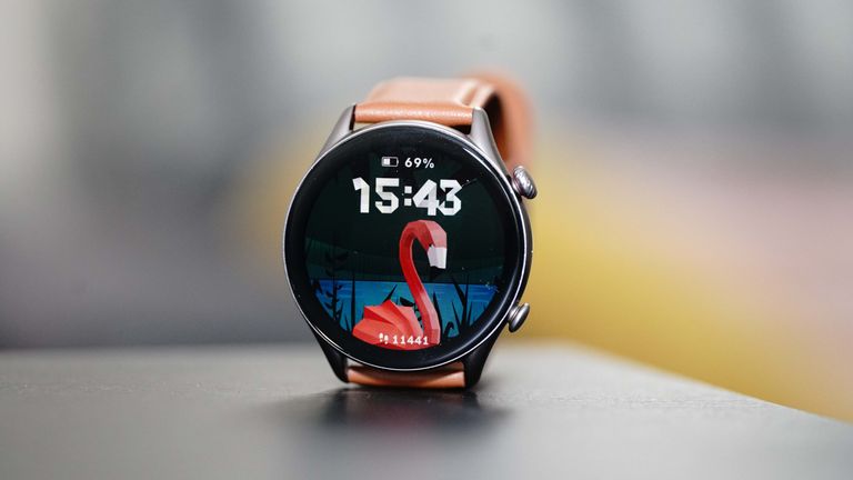 Close up of the Amazfit GTR 3 PRO smartwatch