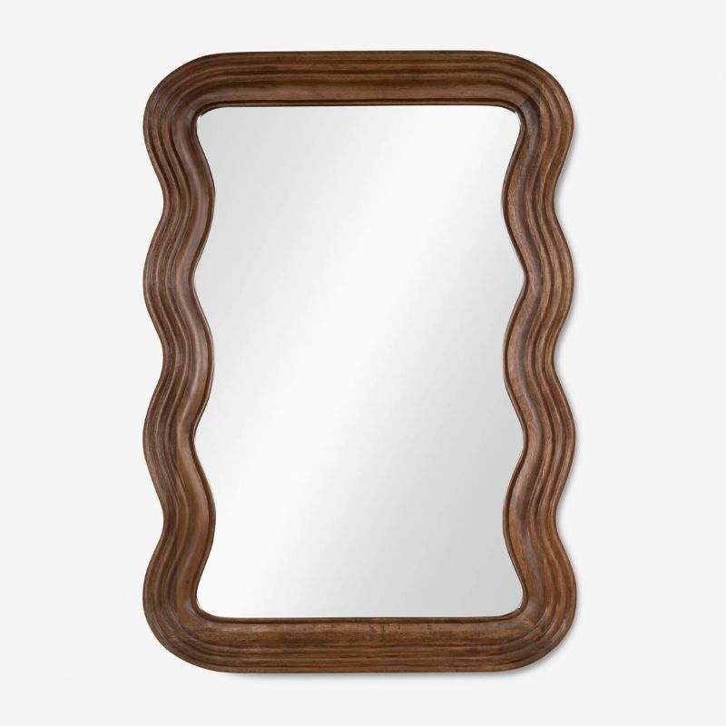 brown wavy mirror