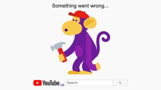 YouTube down error message