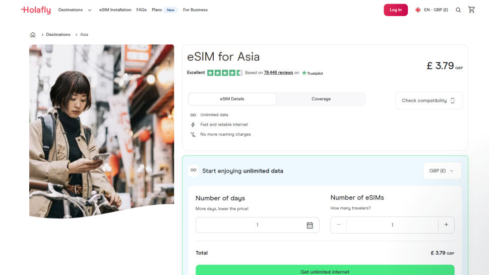 Holafly website screenshot (February 2026)