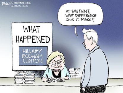 Political cartoon U.S. Clinton book 2016 election