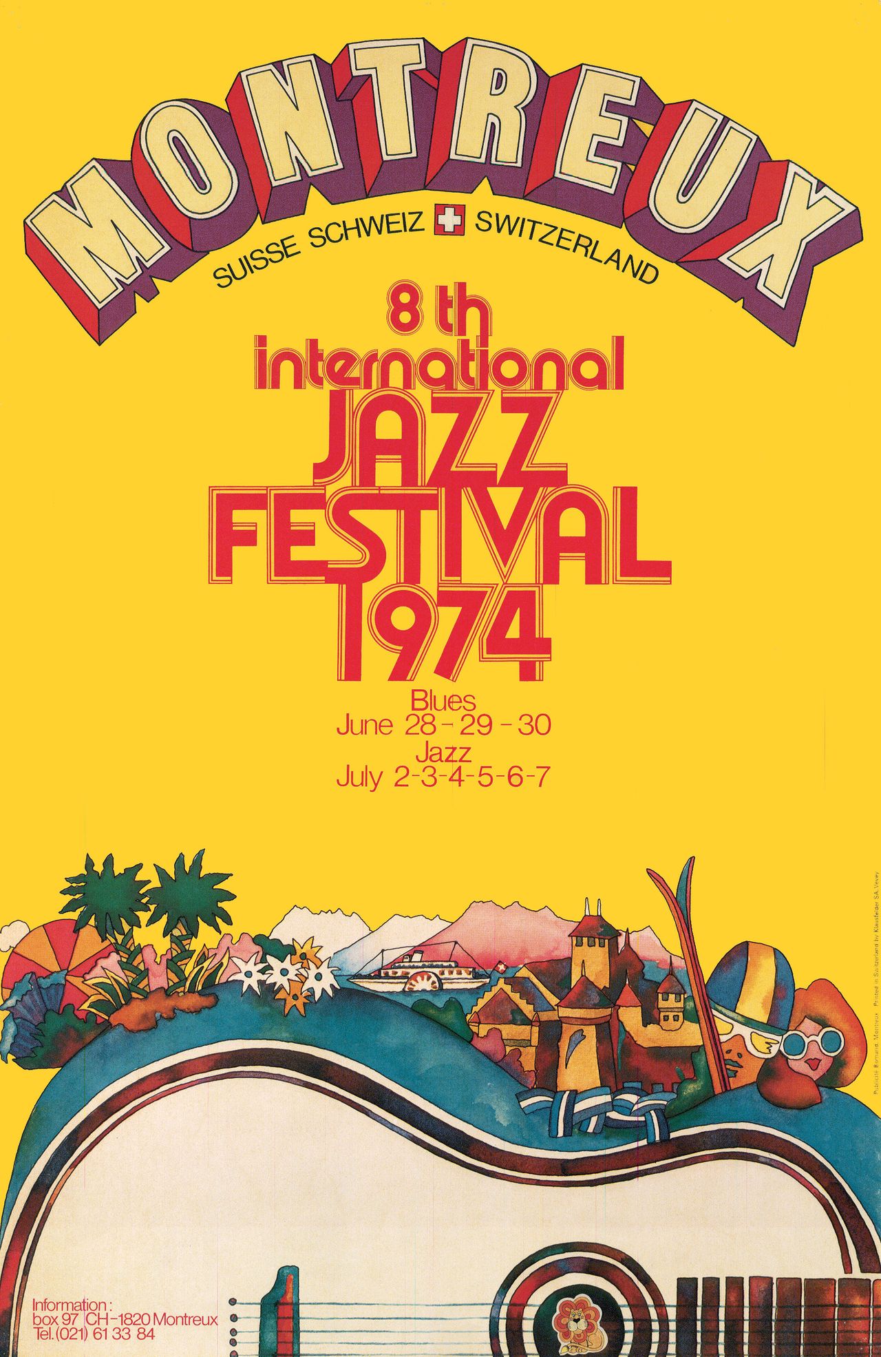 Fondation du Festival de Jazz de Montreux, 1974, artwork by Bruno Caeng