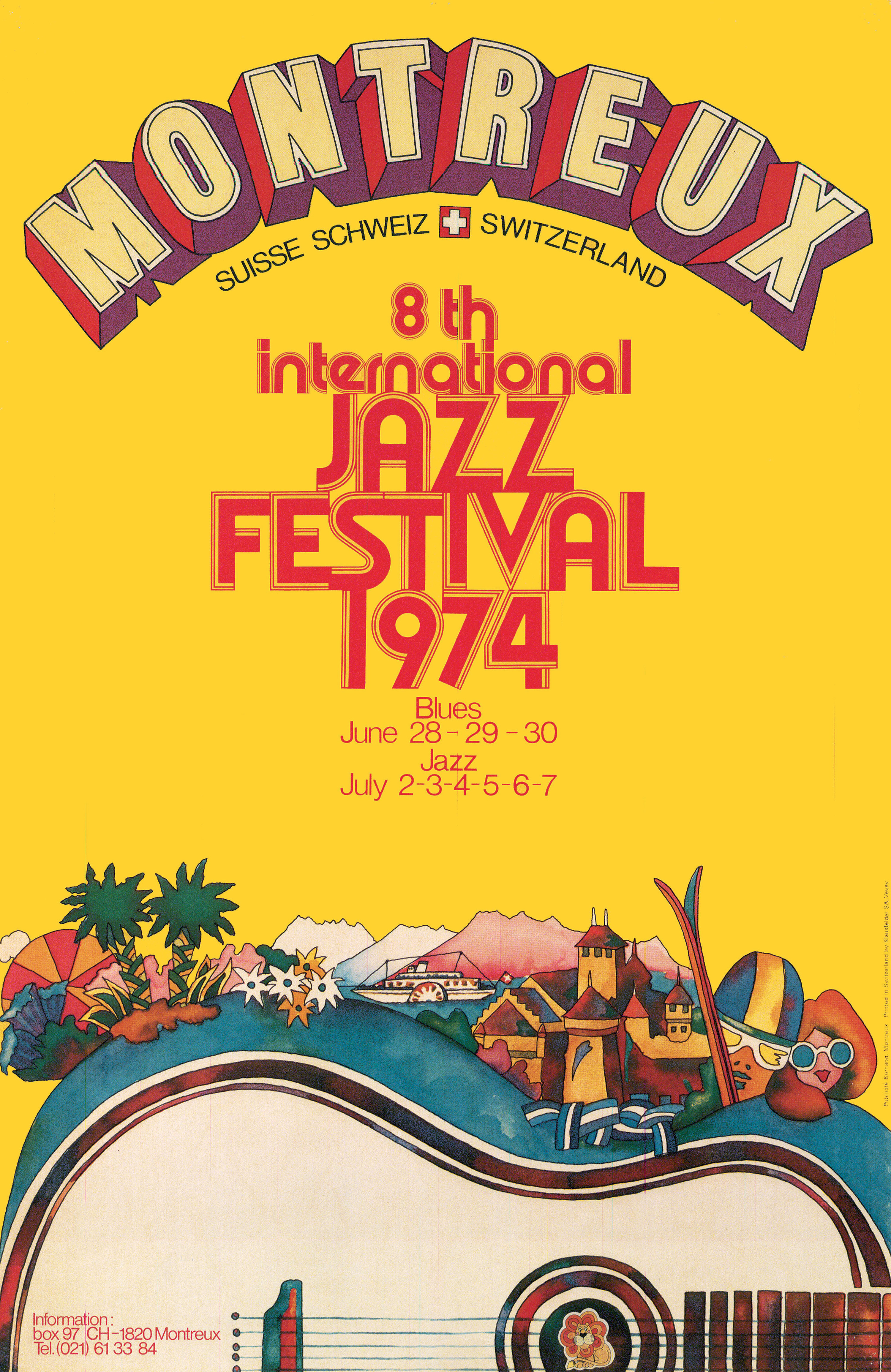 Fondation du Festival de Jazz de Montreux, 1974, artwork by Bruno Caeng