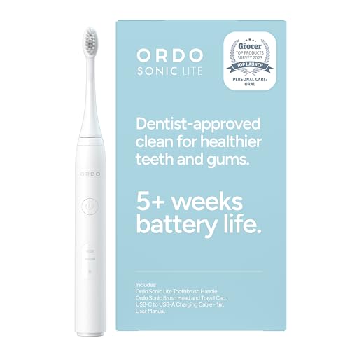 Ordo Sonic Lite | Sonic Toothbrush With 35,000 Pulses/min | Electric Toothbrush for Adults | Dual Modes | 5+ Weeks Battery | Smart Timer | Waterproof | Usb-C Snow