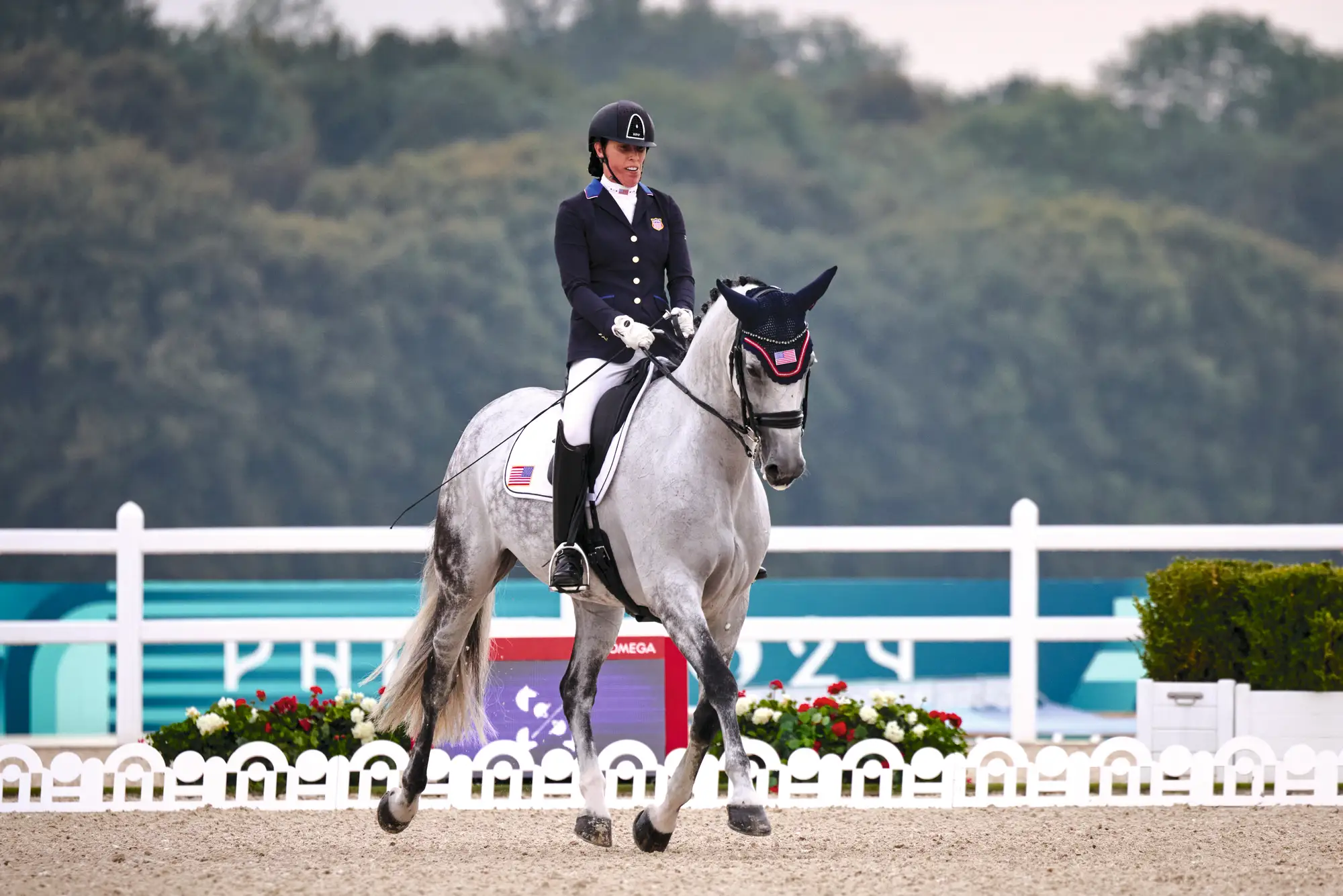 Paris 2024 Paralympics. Para Equesstrian Individual Freestyle Grade 4. Kate SHOEMAKER (USA) grade 4 with Vianne.Photo Copyright &amp;copy; FEI/Liz Gregg