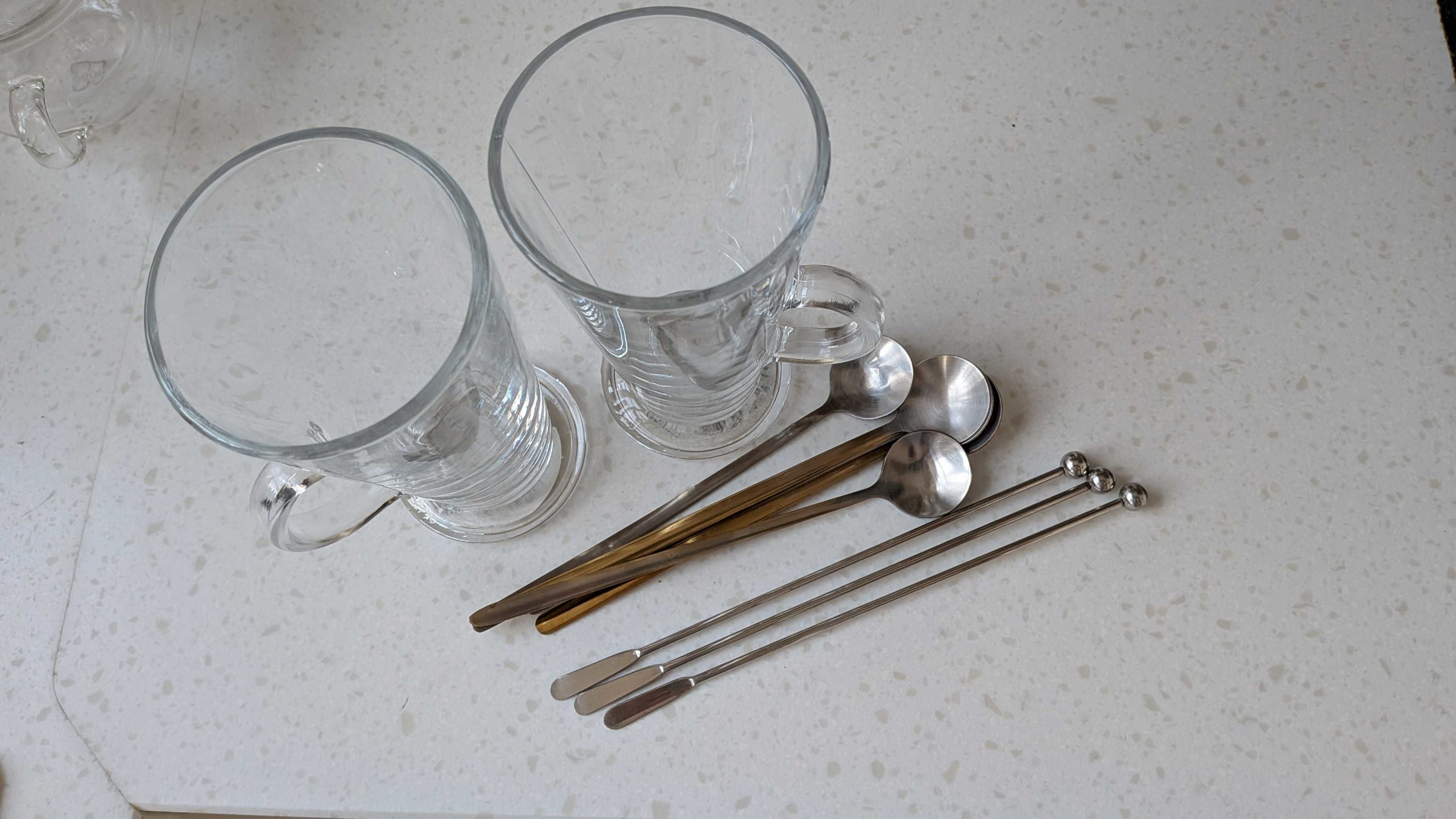 Glasses with spoons