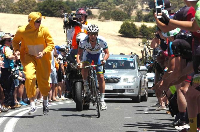 Jordan Kerby (UNI SA - Australia) had plenty of encouragement on Checker Hill.