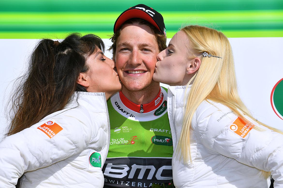 Stefan K&uuml;ng held onto the green points jersey after stage 3 of the Tour de Romandie.