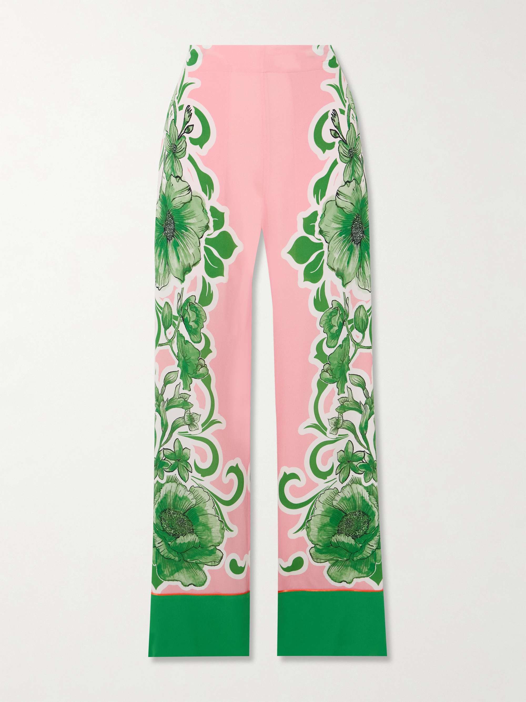 Havana Floral-Print Crepe Straight-Leg Pant