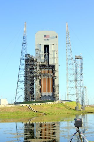 Delta 4 Heavy Rocket Carrying Orion Capsule