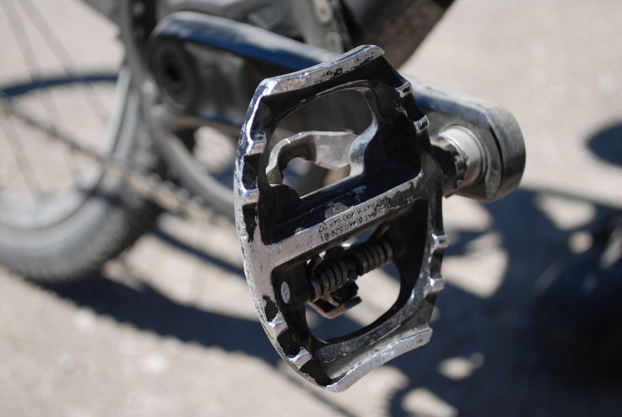 Mountain biker Brooke Goudy rocked duel sided pedals on her bike with the option to go flats or to clip in