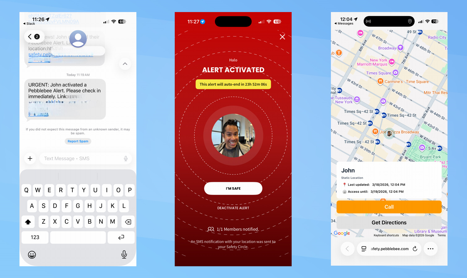 Pebblebee Halo screenshots.