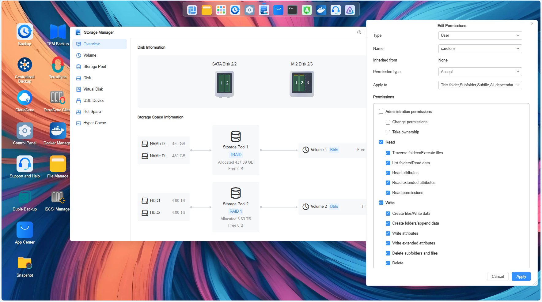 A screenshot of the TerraMaster F2-425 Plus