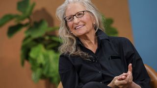 American photographer Annie Leibovitz discusses the new camera features on the new Google Pixel 4 smartphone during a Google launch event on October 15, 2019 in New York City. 