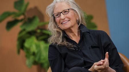 American photographer Annie Leibovitz discusses the new camera features on the new Google Pixel 4 smartphone during a Google launch event on October 15, 2019 in New York City. 