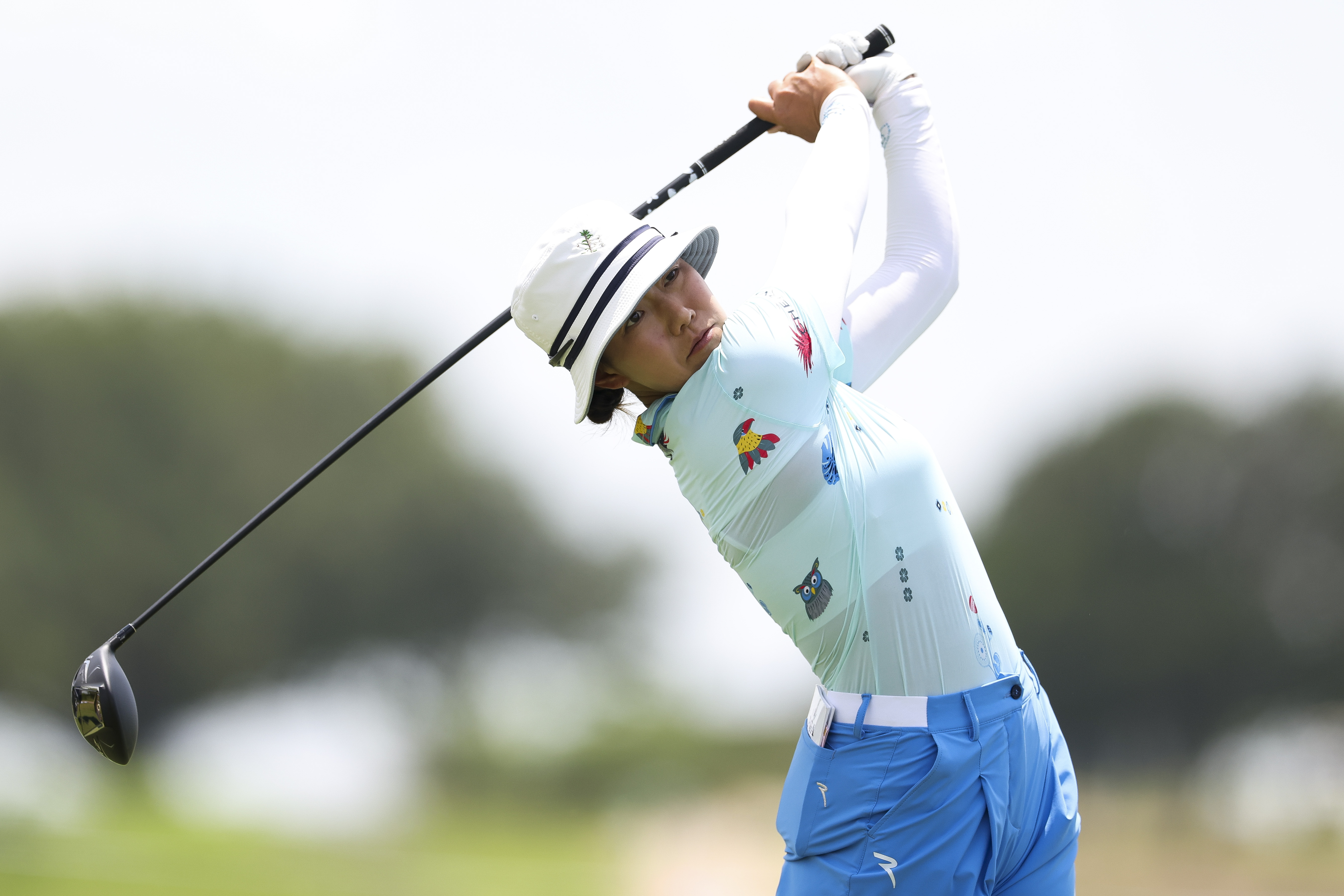 Jenny Shin hits a driver off the tee