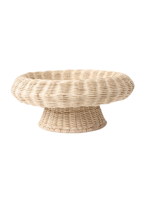 Hand-Woven Rattan Pedestal Bowl