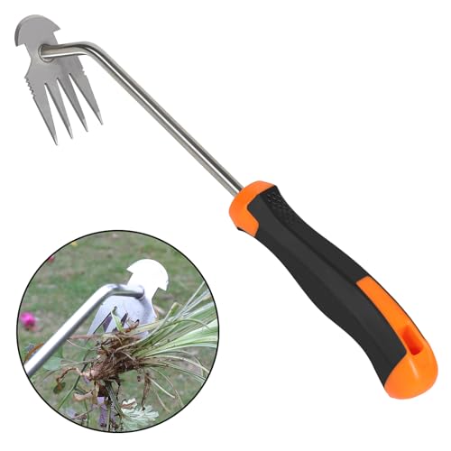 Sixcar Weed Remover Tool,portable Garden Weeder Tool,new Gardening Weeding Tools,for Garden Hand Tools for Vegetable Gardening Backyard Farm Planting &amp;amp; Uprooting Weeding Tool (rubber Handle)