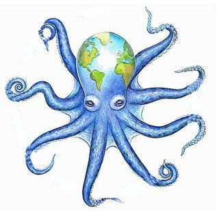 Blue, Organism, Invertebrate, octopus, Marine invertebrates, Octopus, Art, Cephalopod, Electric blue, Aqua,