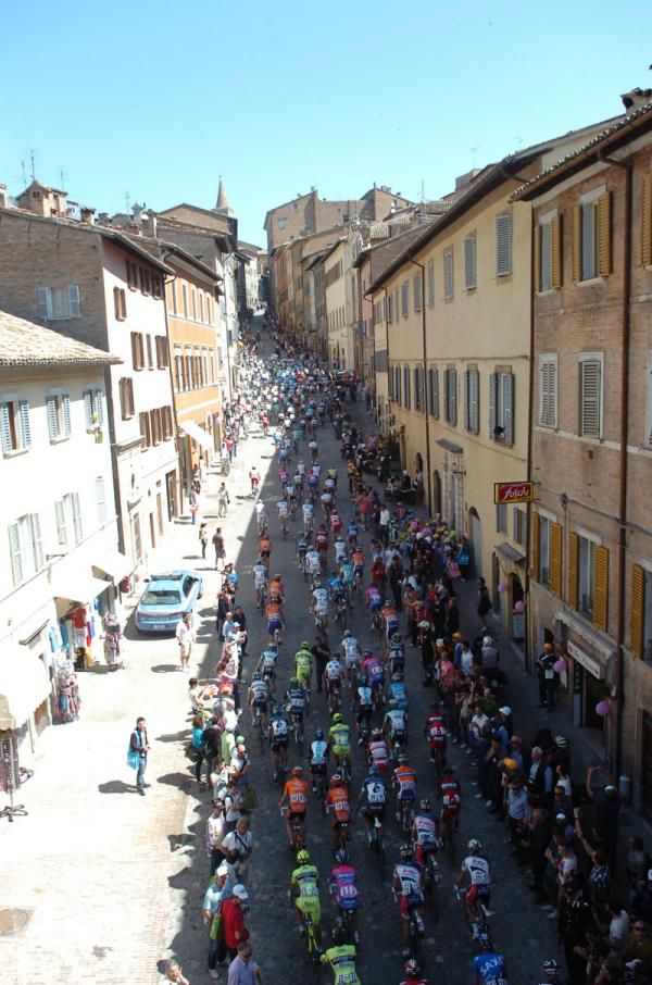 The peloton races through stage 6 of the Giro d'Italia
