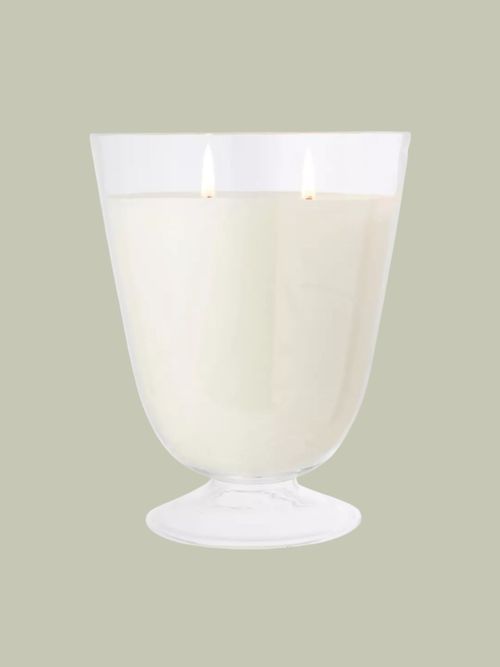 Seychelles White Glass Scented Candle
