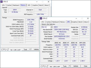 PNY XLR8 2x16GB DDR4-3200 CPUz